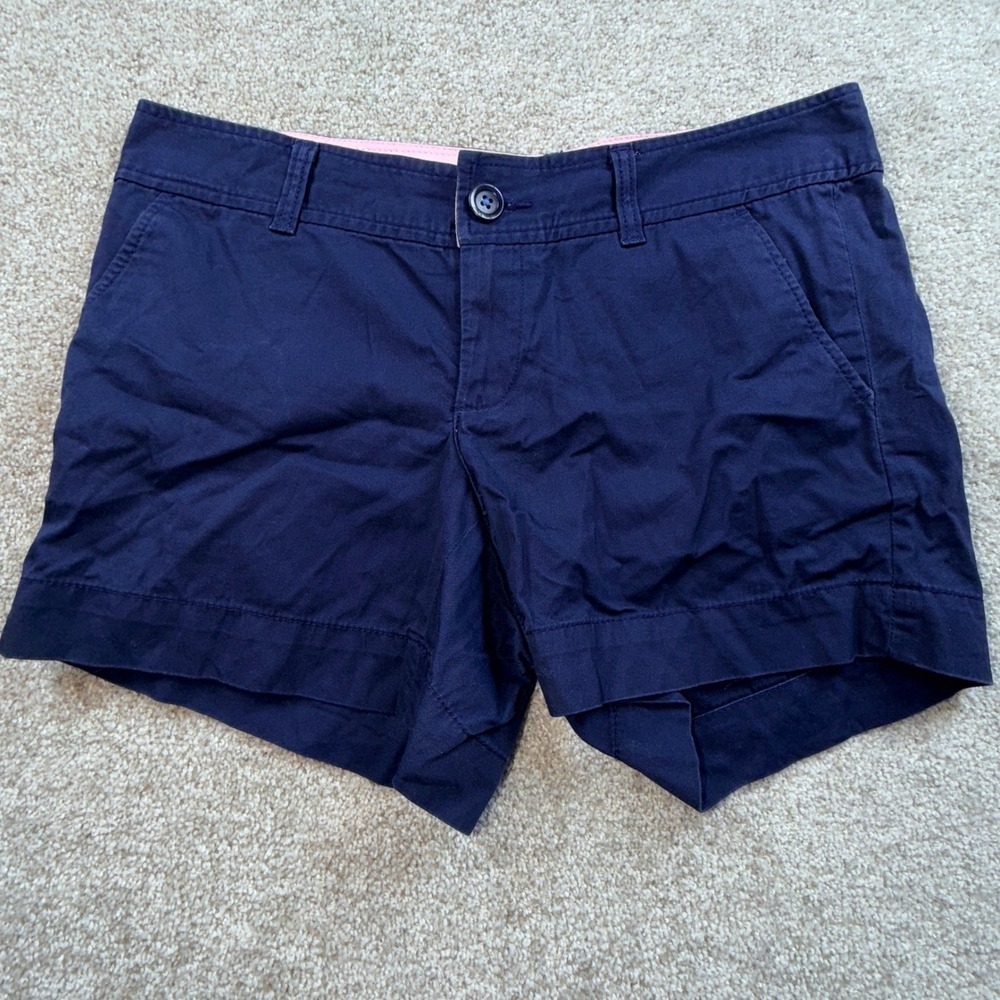 Lilly Pulitzer Callahan Shorts Navy Blue Womens Size 4 Solid Chino Summer Preppy